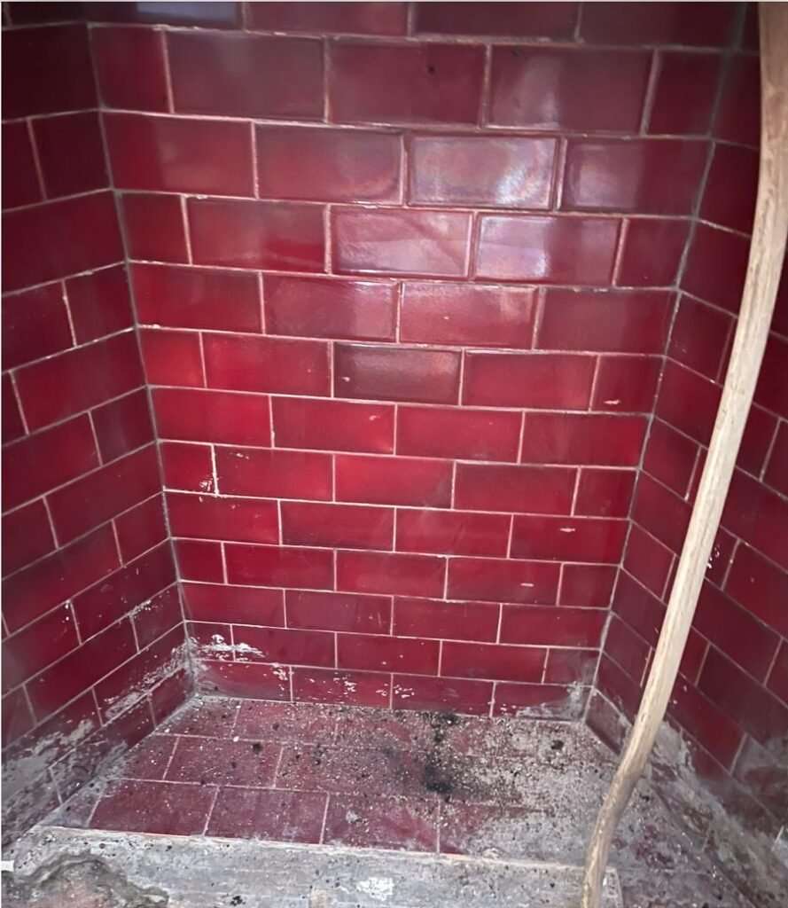 An old fireplace discovered when renovating apartment 2